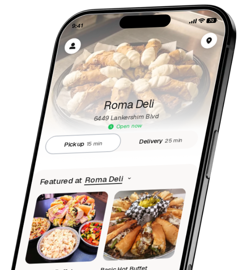 Roma Deli app preview