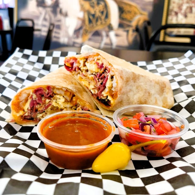 Pastrami And Egg Burrito.